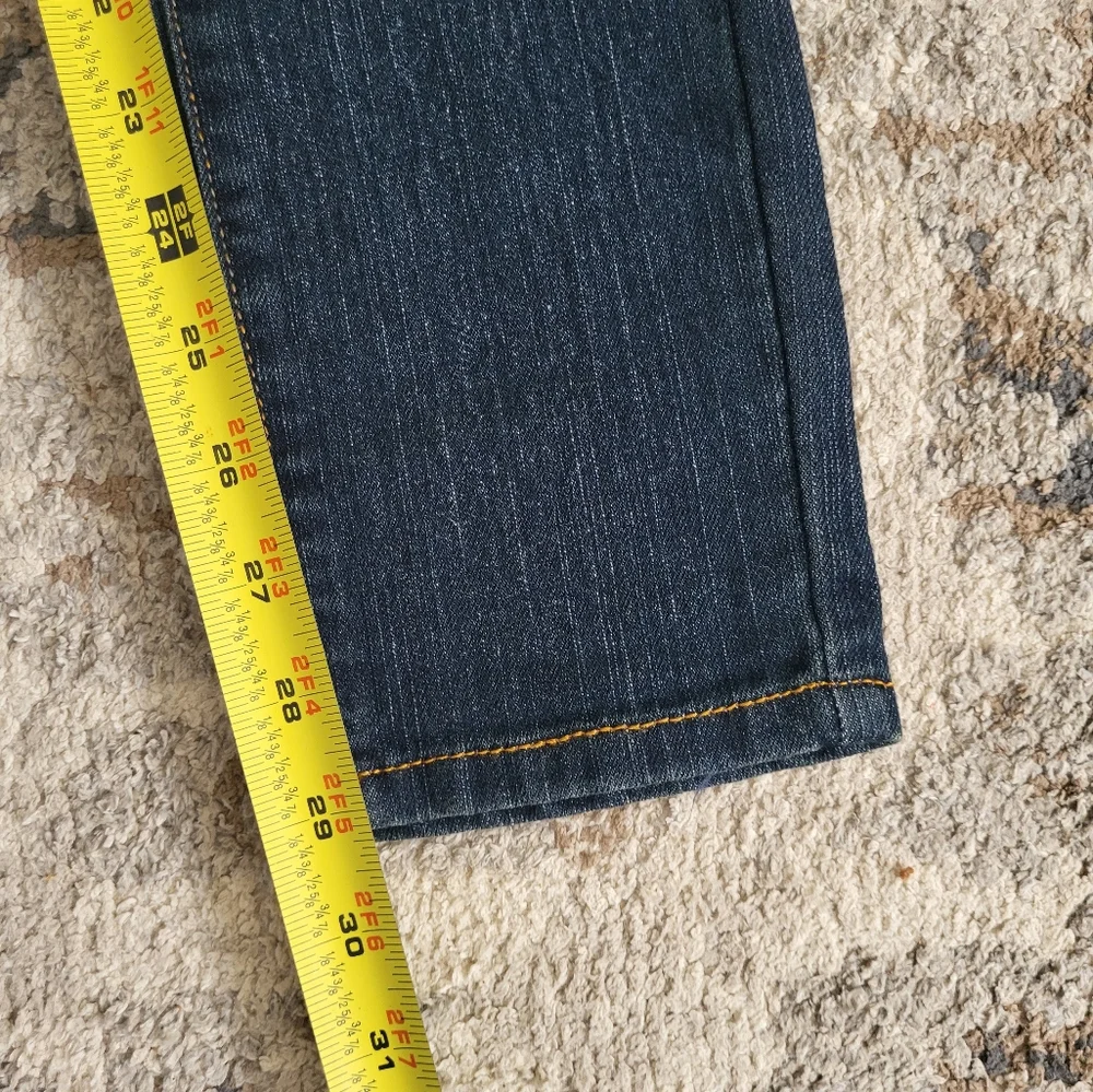 Justice Premier Jeans Girls 14 Slim 14S Dark Wash Super Skinny Denim Jeans Patch